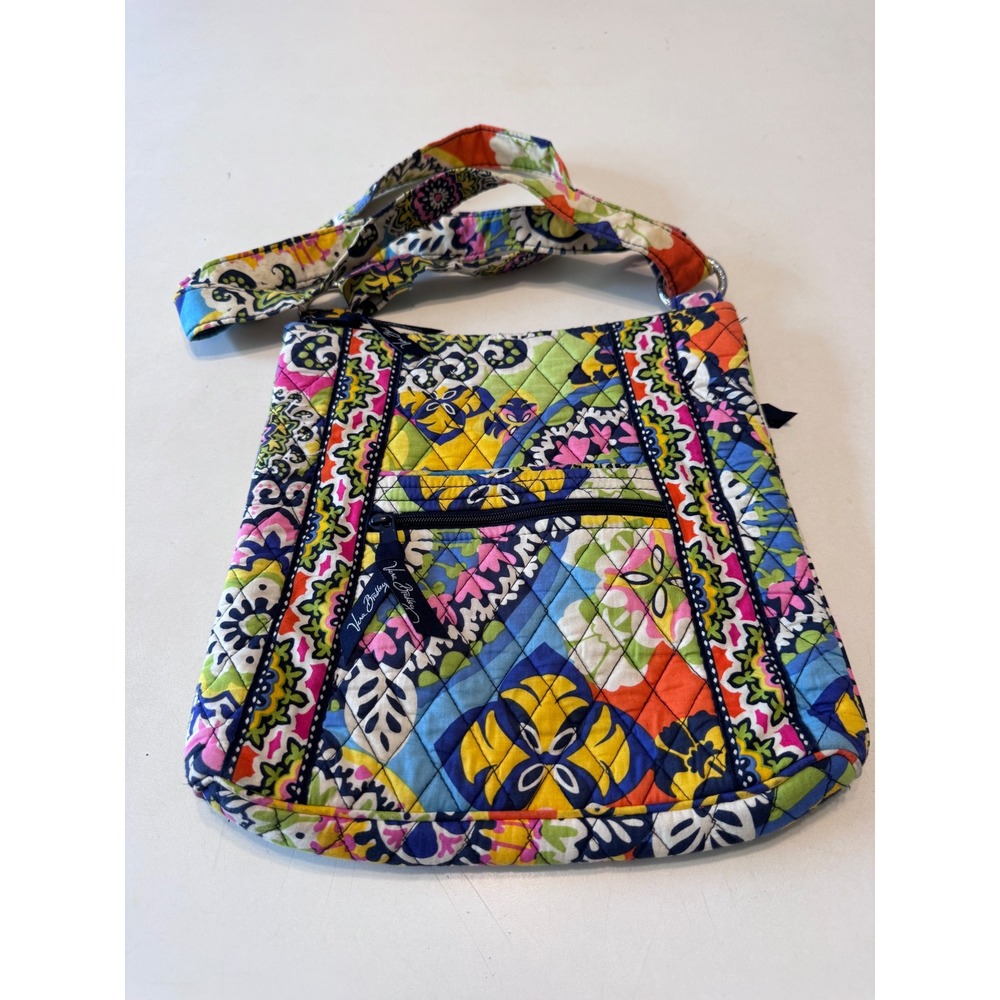 Vera Bradley Provencal Quilted Crossbody Bag Floral Multi-Color Cotton Zip Bag